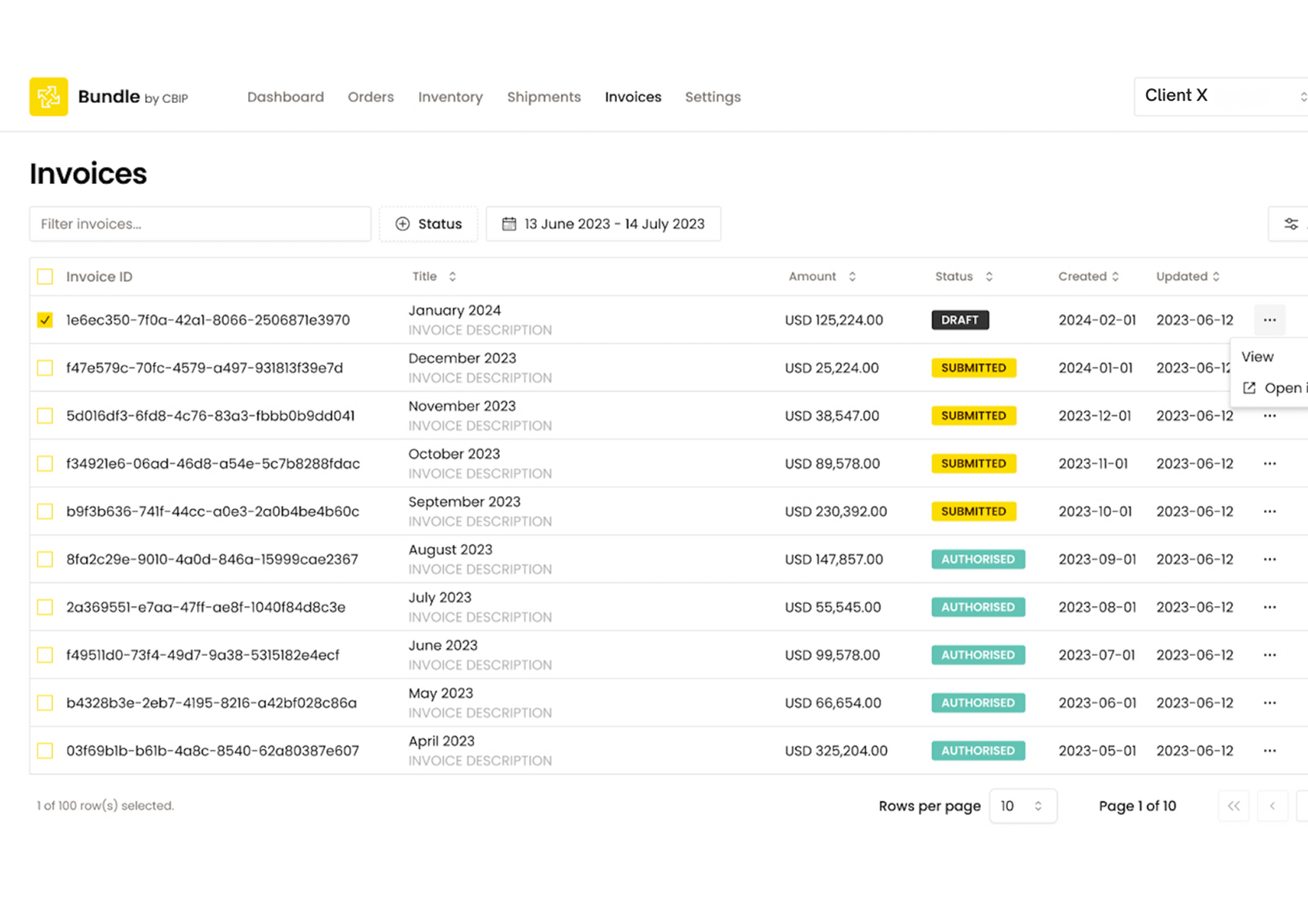 Track Invoices