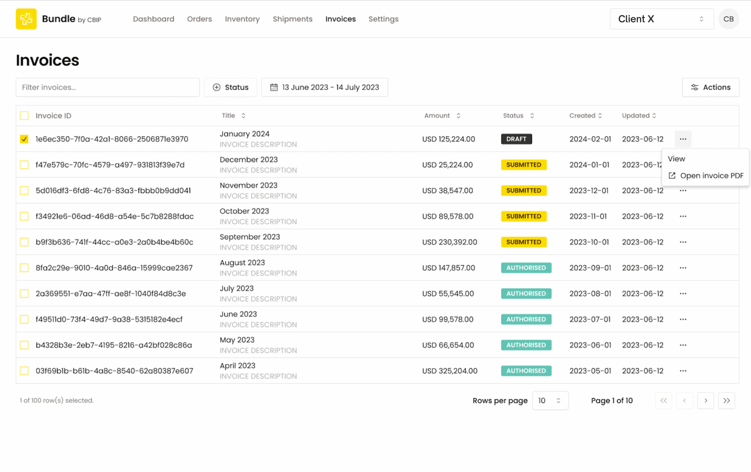 Track Invoices